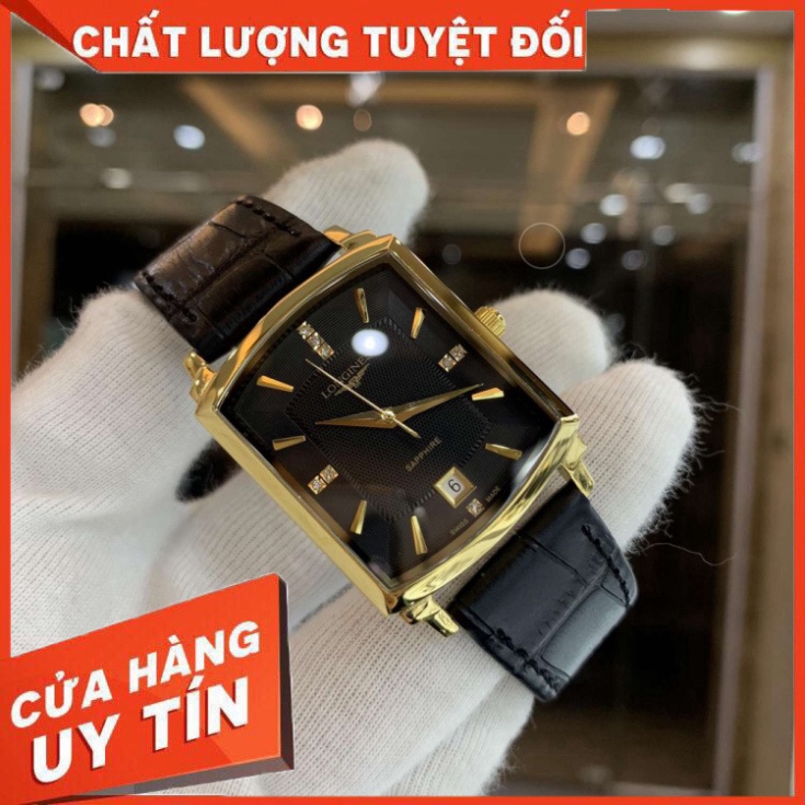 Đồng Hồ Nam longines Sapphire LG025A Case 36mm Mặt Chữ Nhật Máy Pin Nhật Chống Xước Tuyệt Đối
