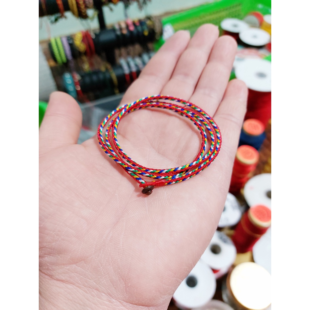 Vòng Tay Ngũ Sắc Cuốn 3 Vòng May Mắn ( Để lại size cổ tay )