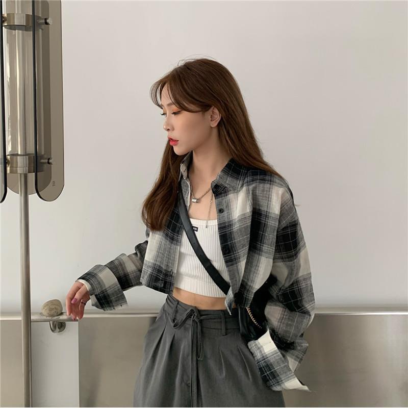 Áo Sơ Mi Mỏng Dáng Rộng Kẻ Sọc Thời Trang Hàn Quốc 2021