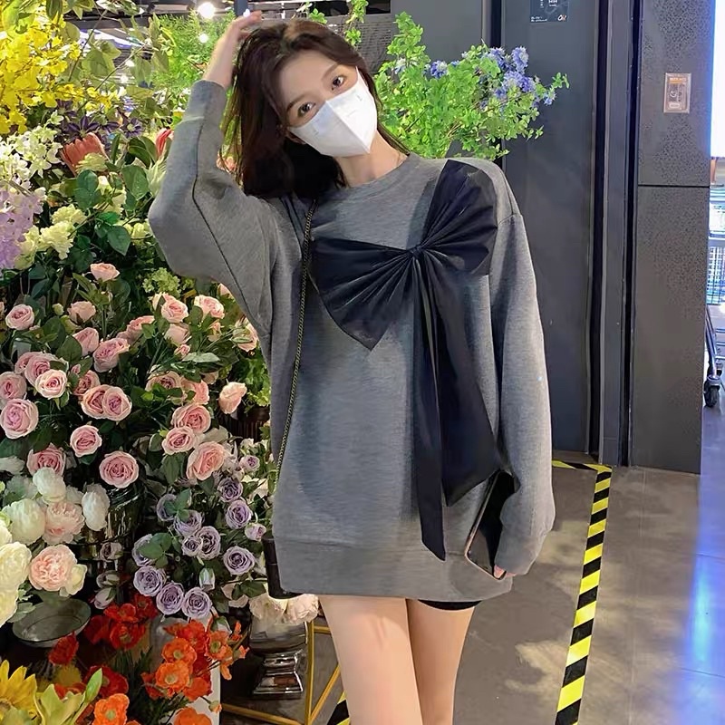 [Order 7-10 ngày] Áo nỉ hodie dáng rộng đính nơ to siêu xinh | BigBuy360 - bigbuy360.vn