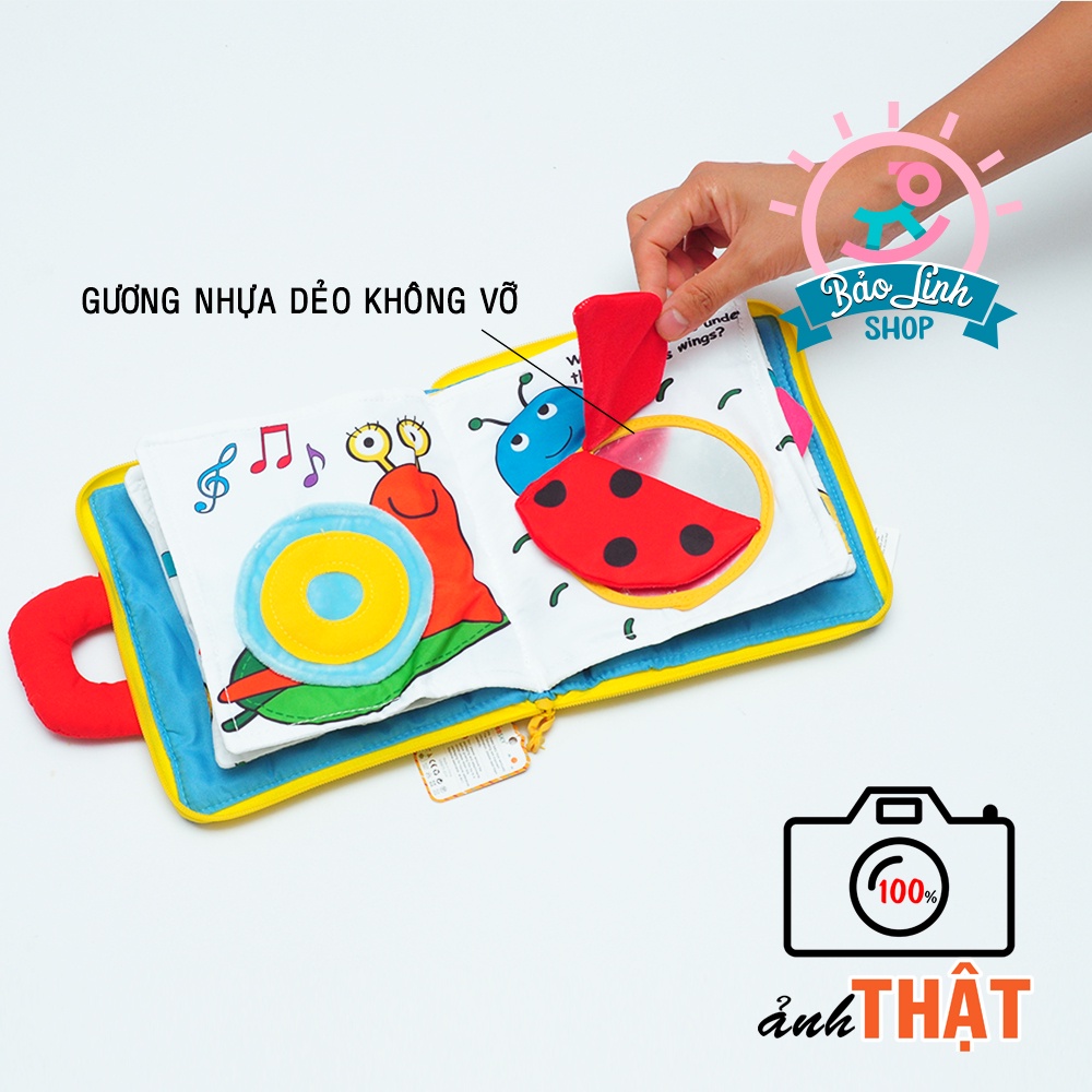 Đồ chơi cho bé 6-12 tháng tuổi - Sách vải tương tác phát triển ĐA GIÁC QUAN, Phát triển ngôn ngữ, trí tuệ cho bé