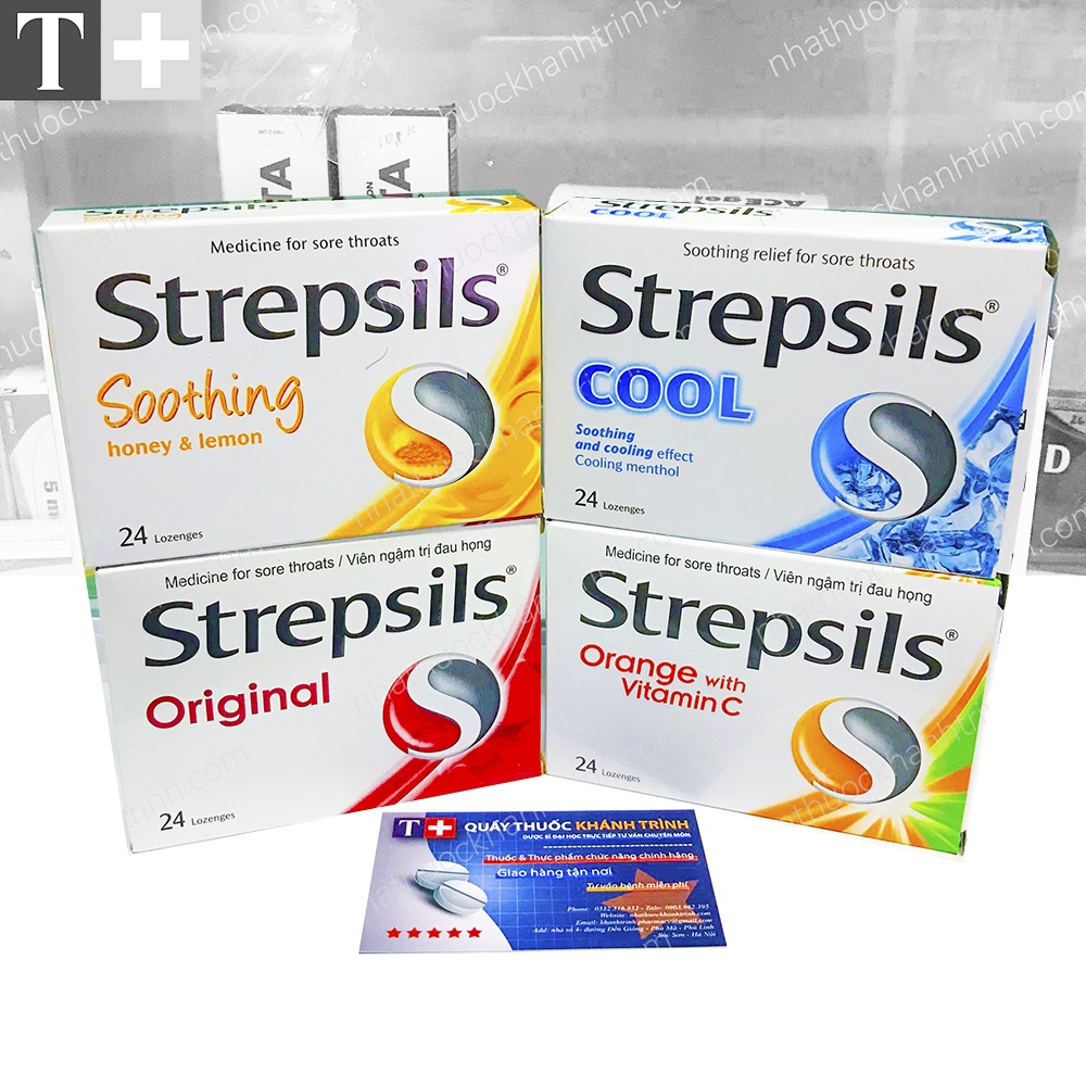 (Hộp 24 viên) Kẹo ngậm Strepsils - sát khuẩn họng