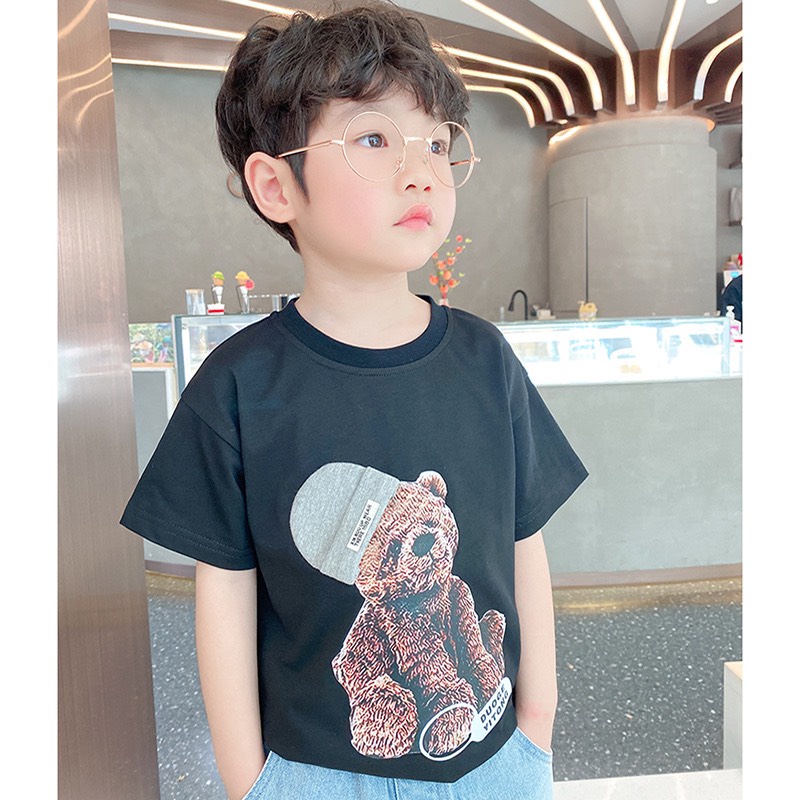 Áo phông cotton cho bé trai bé gái họa tiết 3D ngộ nghĩnh dễ thương (7-30kg)