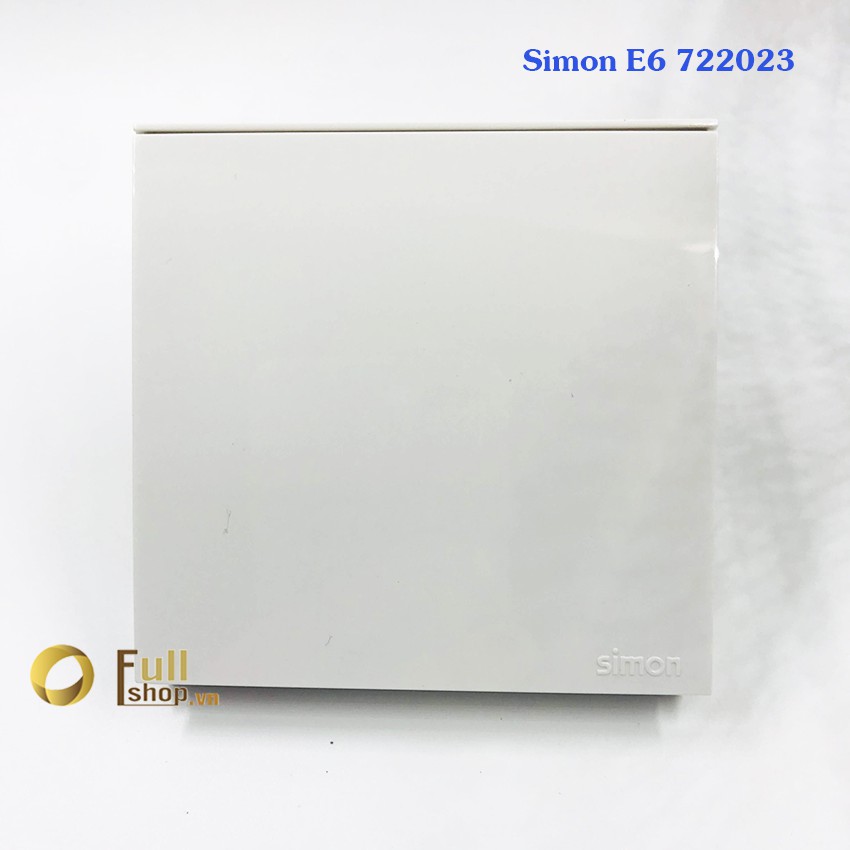 Công mặt vuông đơn 20A, 1 chiều, 2 cực có đèn LED lắp đế âm Vuông Simon E6 722023