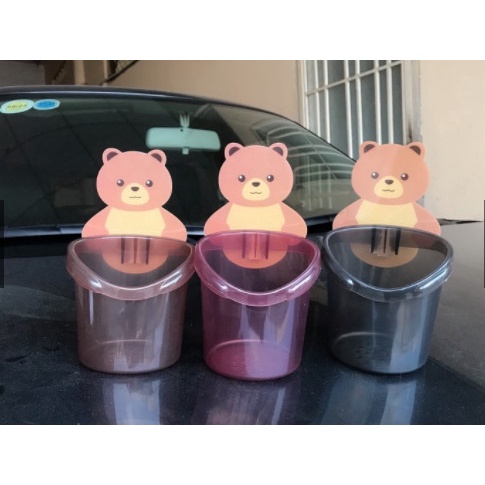 Cốc Gấu Dán Tường Để Bàn Chải Đánh Răng Có Lỗ Thoát Nước Tiện Lợi