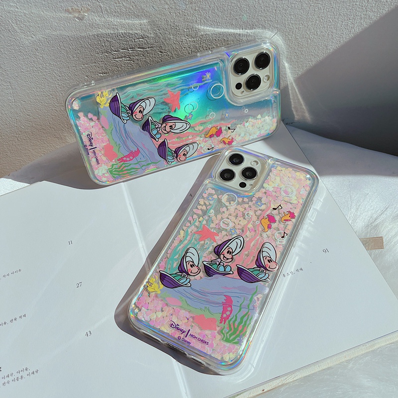 Ốp Điện Thoại Silicon Dẻo Họa Tiết Hoạt Hình Disney Oyster Lấp Lánh Cho For iPhone 7 8 Plus XR XS X 11 12 13 Pro Max