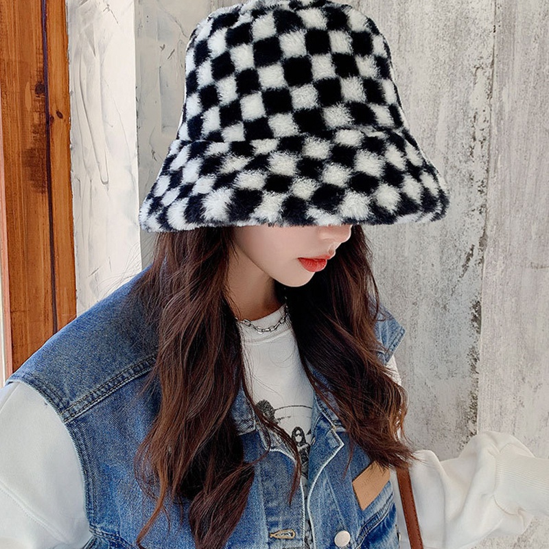 Mũ lông giả vành rộng chống gió giữ ấm thời trang mùa đông cho nữ