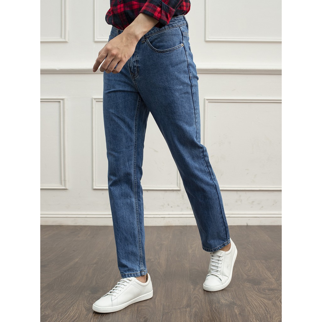 Quần jeans nam ARISTINO phom Regular fit suông nhẹ,  đứng dáng, bền màu - AJN00509