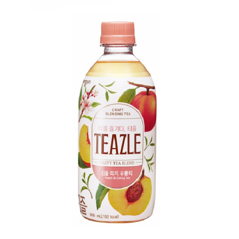 Trà ô long Teazle hương đào Woongjin 500ml