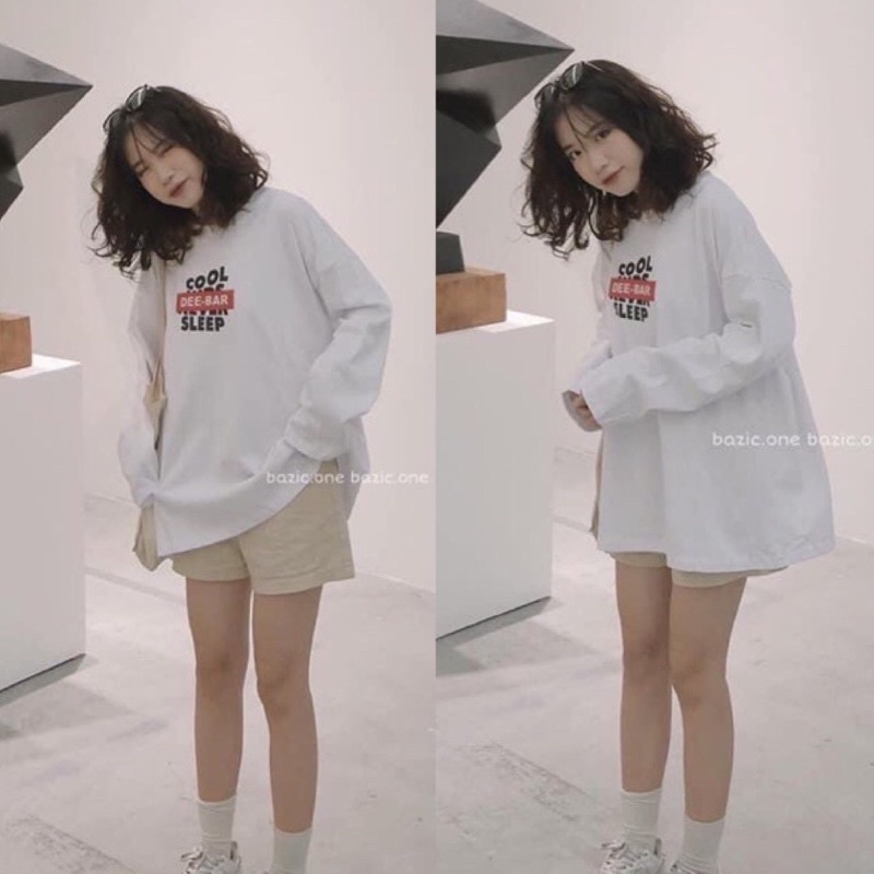 [Xả Kho 04]Áo Thun Tay Dài In Chữ, Số Dáng Rộng Unisex Phong Cách Hàn Quốc OVersize Nam Nữ