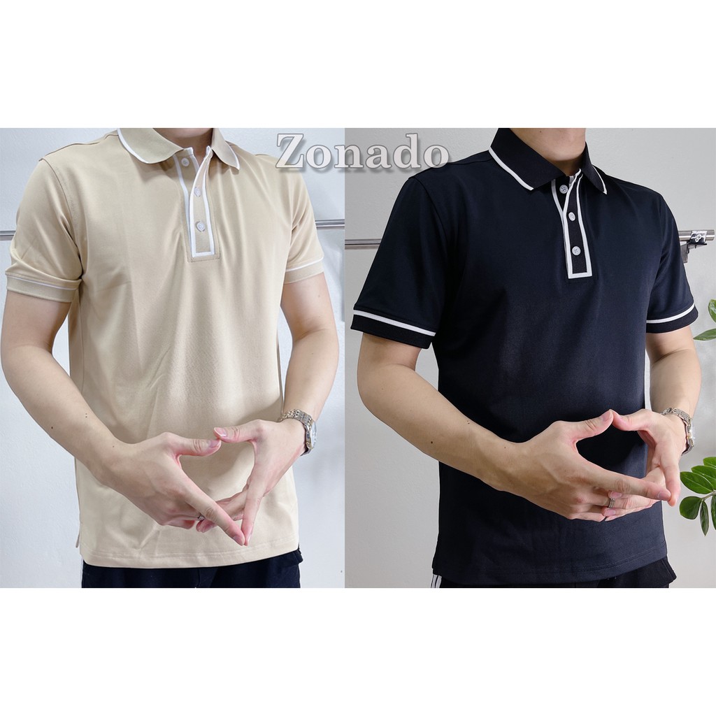 Áo phông có cổ cao cấp sang trọng, áo may tay độ khó cao chất vải cotton co giãn - Áo Polo nam mặc hè - Mã A01 ZONADO