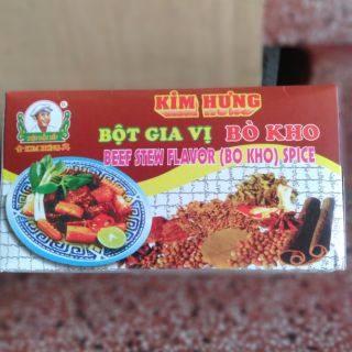 [1 HỘP 20 GÓI] BỘT GIA VỊ NẤU BÒ KHO KIM HƯNG