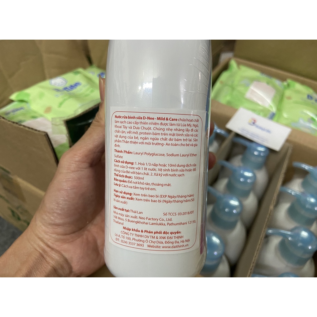 [Rửa bình sữa] Chính hãng Dnee nước rửa bình sữa chai 500ml, túi Organic 600ml