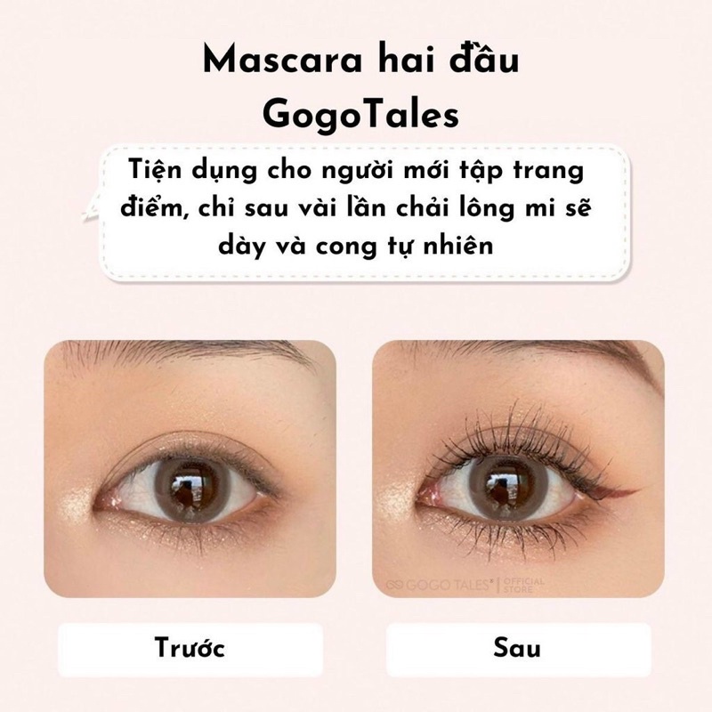 Mascara 2 Đầu Làm Dài Và Cong Mi Gogo Tales Flying Feather Lengthen 10g