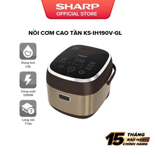 Nồi Cơm Điện Sharp 1.8L Sharp KS-IH190V-GL, Nhớ Khi Nguồn Điện Bị Ngắt, BH 12 Tháng