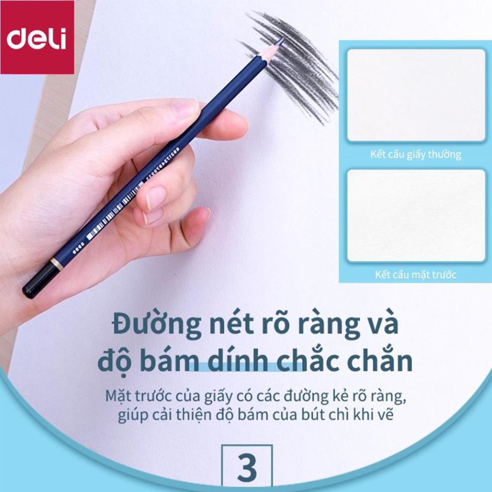 Giấy vẽ chuyên dụng Deli 265x380mm - 110/160/180gsm, 20 tờ - 1 quyển - 73607/73611/73613 [Deli]