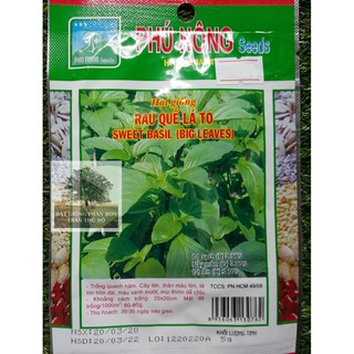 Hạt giống Rau quế lá to Phú Nông