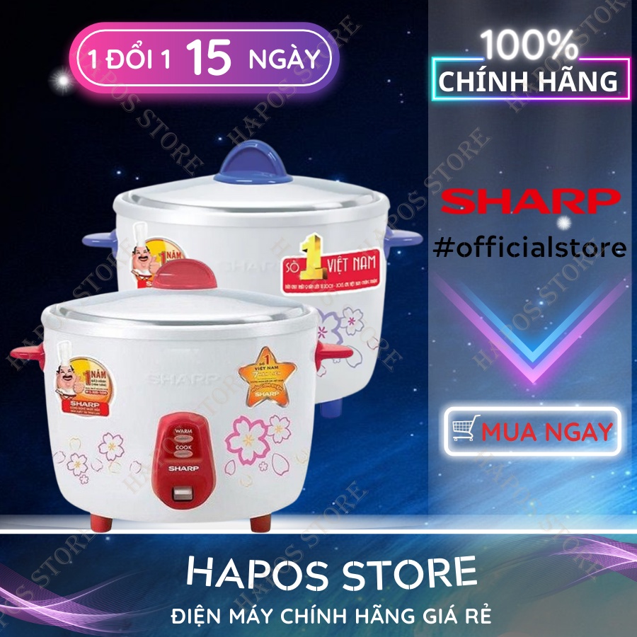 Nồi cơm điện nắp rời Sharp mini chống dính 1.8 - 2.2 lít cho gia đình 4-8 người - HAPOS
