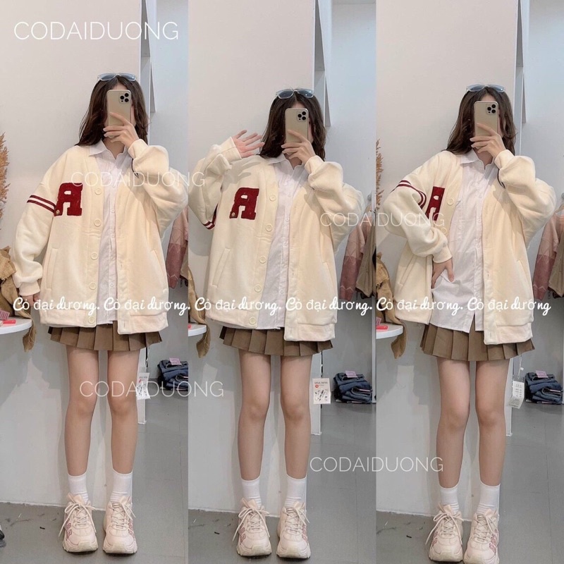 Áo Bomber Nữ Form Rộng Áo khoác Nỉ Nữ -Hoodie Bóng Chày Unisex Hàn Quốc Ulzzang Học Sinh Sinh Viên -Anhribistore