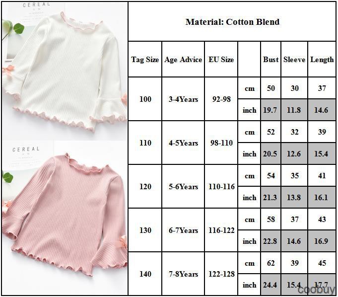 Áo Kiểu Tay Loe Màu Trơn Bằng Cotton Dùng Cho Bé Gái Từ 3 Tới 8 Tuổi