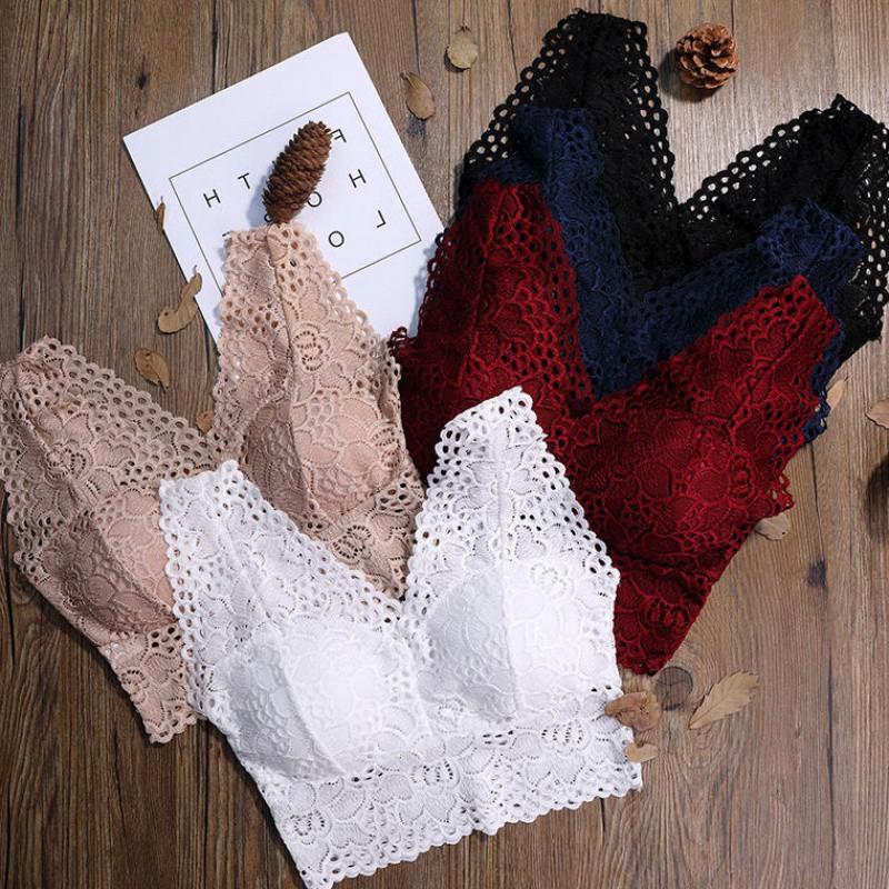 Áo lót không gọng phối ren thoải mái cho nữ