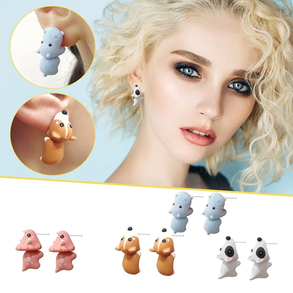 Khuyên tai hình động vật 3d xinh xắn thời trang cho nữ