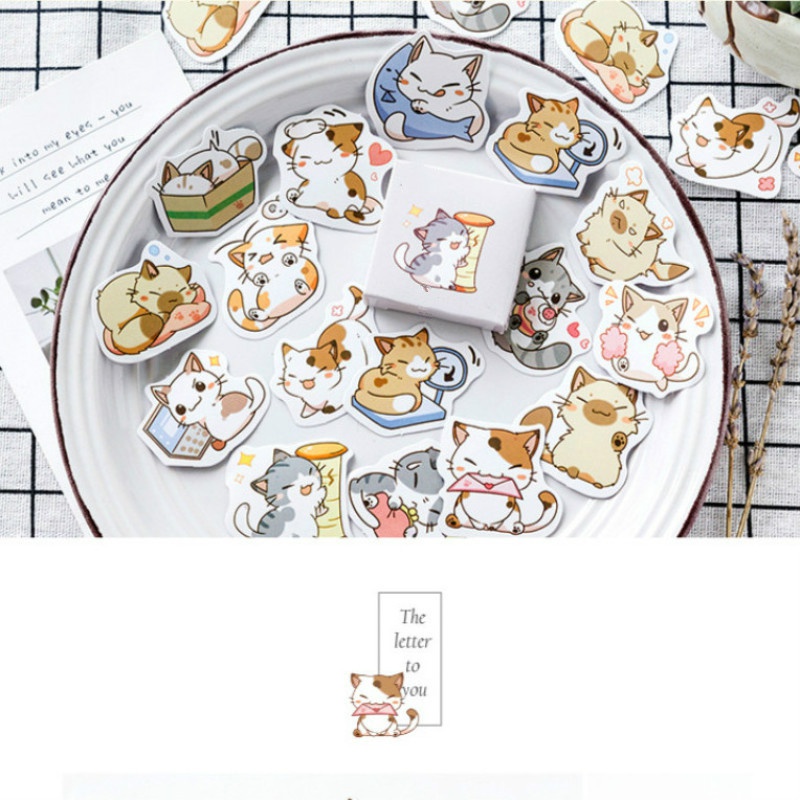 Miếng Dán Trang Trí Hình Mèo Dễ Thương Cho Bé