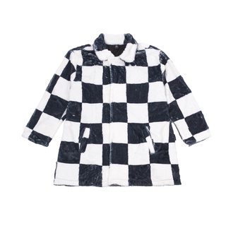 Áo khoác lông dáng dài CHECKERBOARD COAT