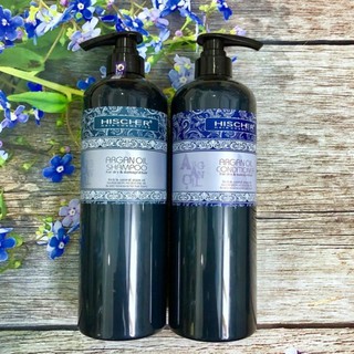 Bộ dầu gội xả cho tóc khô hư tổn Hischer Argan Oil for Dry & Demaged hair shampoo & Conditioner 1000ml- Cặp
