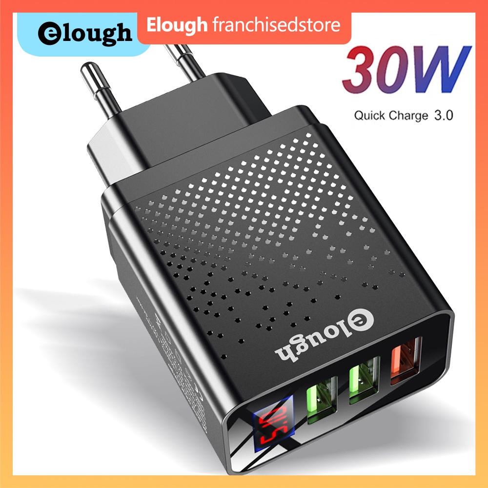 Elough USB Charger Quick Charge 3.0 Digital Display Mobile Phone Adapter