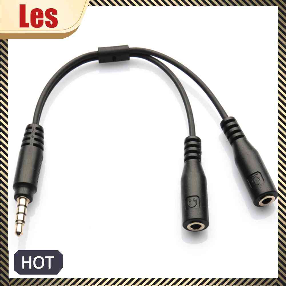 Dây Cáp Tách Âm Thanh 3.5mm 1 TRRS Male Sang 2 TRS Female