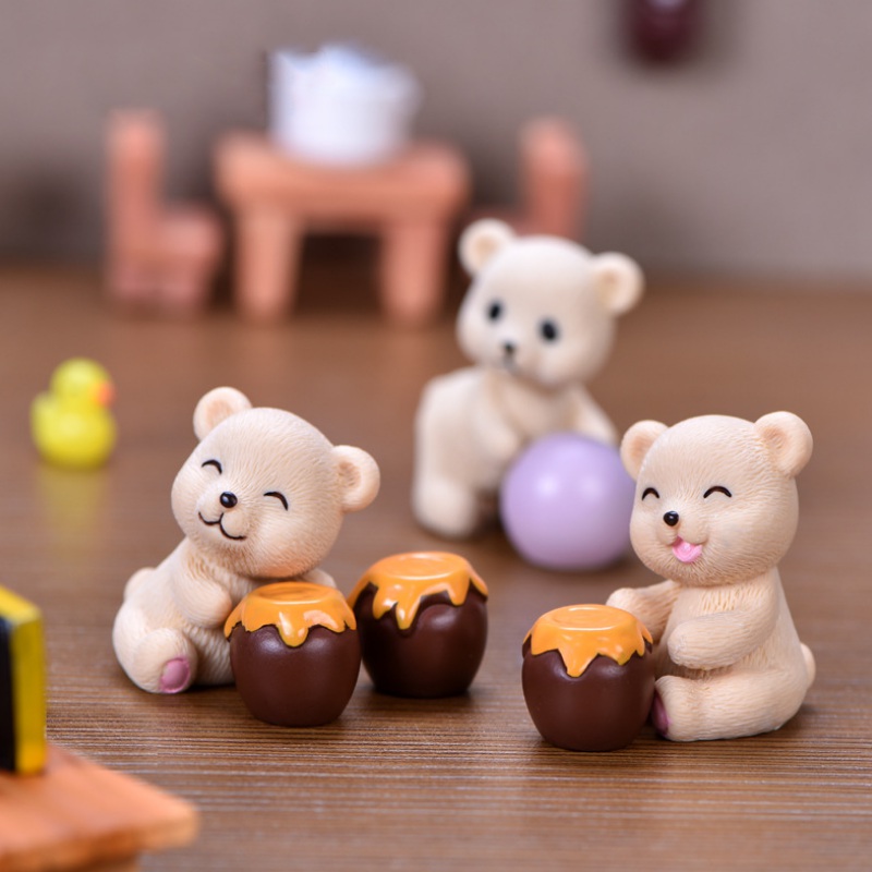 1 Đồ trang trí Con Gấu Mini Trang Trí Sân Vườn
