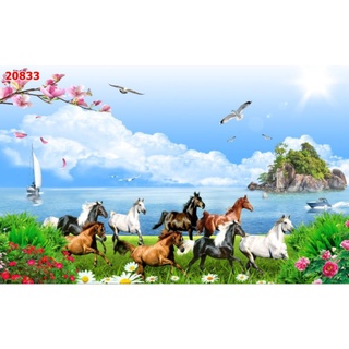 Tranh dán tường 3D mã đáo thành công