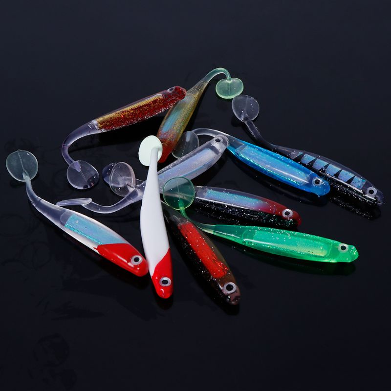 QQ Set 10 Mồi Câu Cá Giả Bằng Silicon Mềm Màu Cầu Vồng