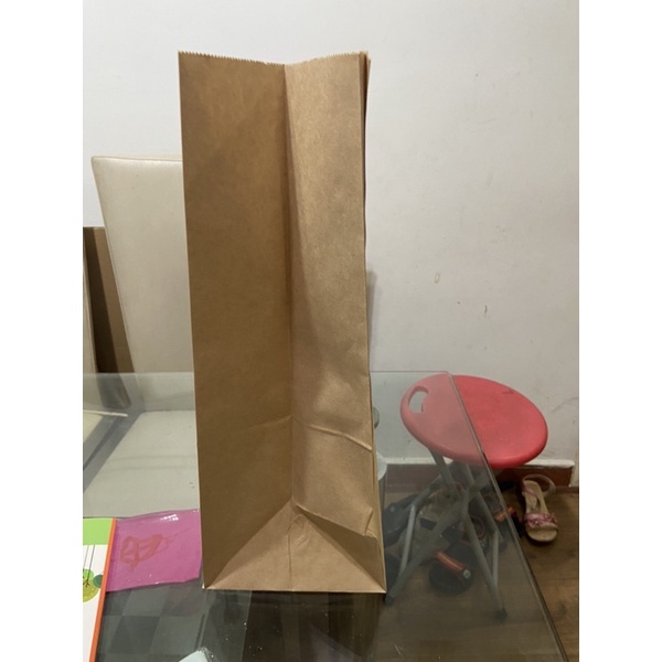 100 Túi giấy đựng bánh mì pháp, đựng bánh mì sừng trâu, các loại bánh ngọt,nâu trơn/ Kích thước: 31x17x40
