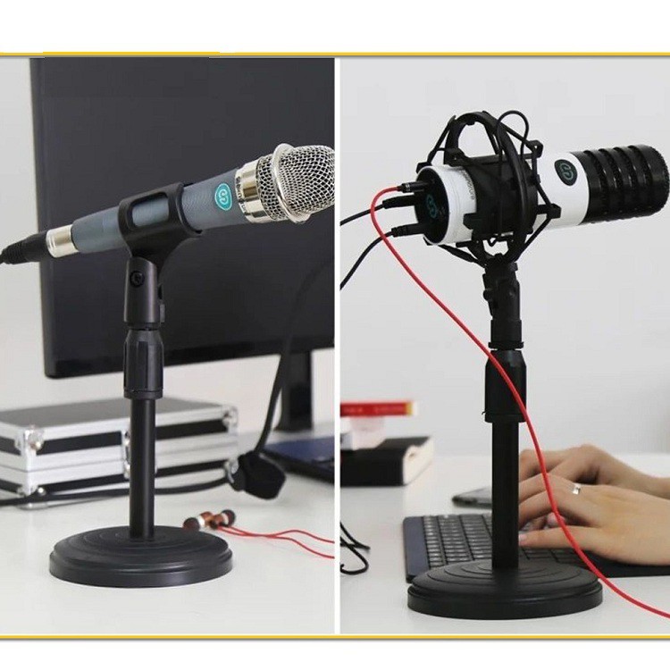 Giá Đỡ Micro Để Bàn, Giá Mic Thu Gọn - Điều Chỉnh Cao Thấp - Micro Cổ Xoay 360 Độ Tiện Dụng