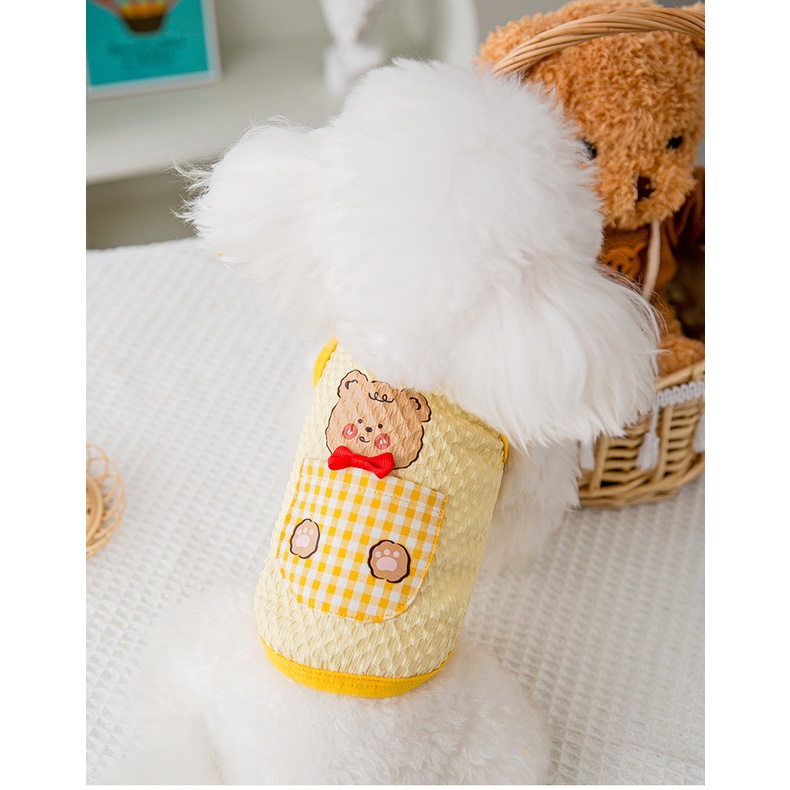 áo xinh có nút gài cổ in hình cute cho chó mèo