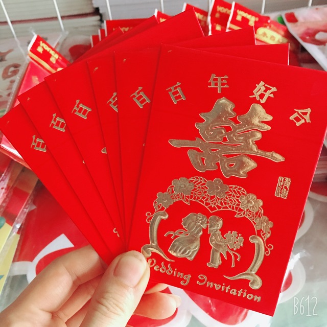 ❤️Sét gồm 6 bao lì xì chữ hỉ