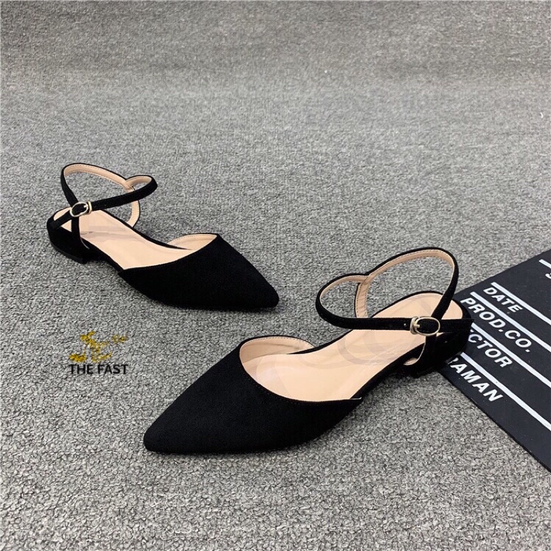 Giày sabo thấp mũi nhọn hậu dây xăng đan dễ thương mới NĐ57