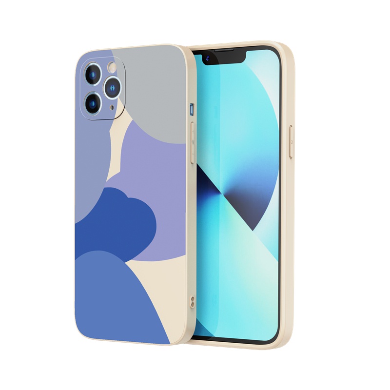 Ốp lưng iphone Ốp điện thoại Suntaiho cho iPhone 13 12 11 Pro Max X XR Xs Max 7 8 Plus 12mini 13mini silicon mềm họa tiết màu xanh lam