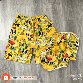 - Quần đôi đi biển chó Summer vàng