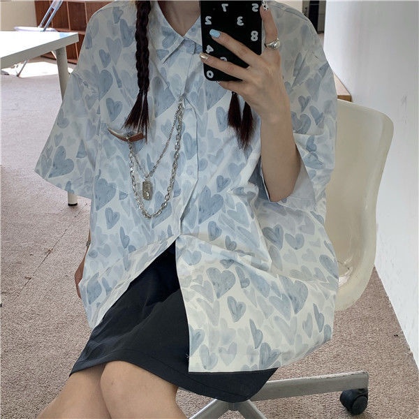 Áo Sơ Mi Tay Ngắn Dáng Rộng Vải Mỏng Thời Trang Mùa Hè Cho Nữ