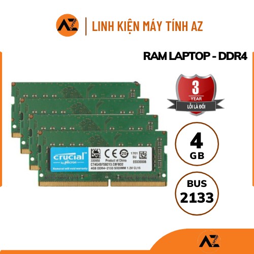 Ram Laptop DDR4 4GB BUS 2133 (Bảo Hành 36 Tháng)