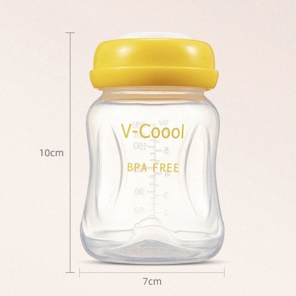 Bình trữ sữa Vcool cổ rộng 180ml chính hãng có vạch chia, chất liệu PP Free BPA An toàn cho bé