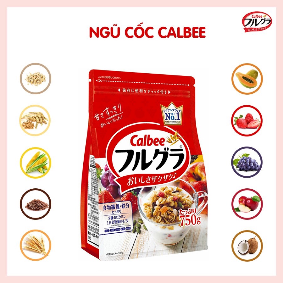 Ngũ Cốc Hoa Quả Dinh Dưỡng Calbee Nhật Bản 750g