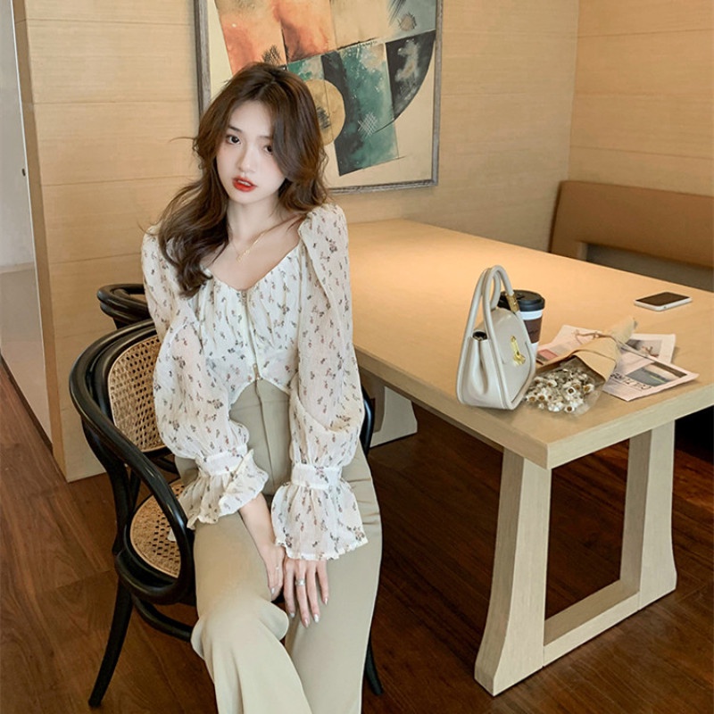 Áo NgắN Tay In Hoa ThờI Trang Cho Nữ