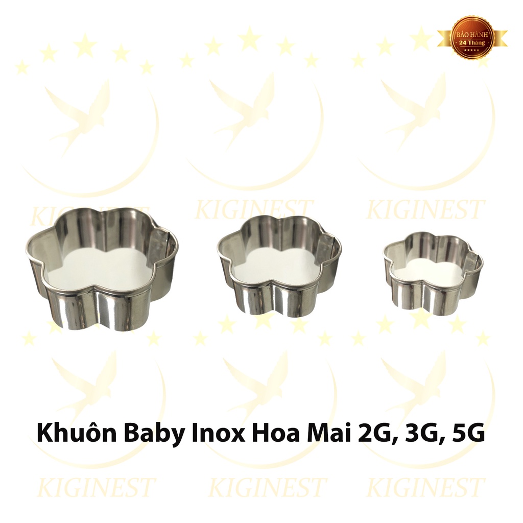 KHUÔN YẾN INOX 304  BABY HOA MAI 2G, 3G, 5G ĐẮP, SẤY VÀ ĐỊNH HÌNH TỔ YẾN- SET YẾN CHƯNG