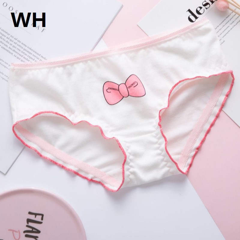Quần Lót Cotton Không Đường May In Họa Tiết Hoạt Hình Dễ Thương Cho Nữ