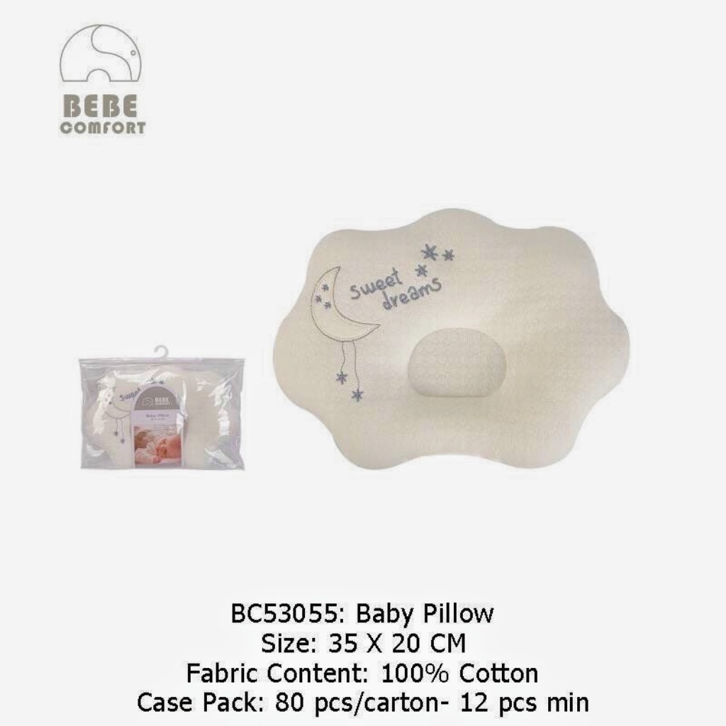 Gối Lõm Cotton Bông Bebe Comfort Hỗ Trợ Chống Méo Bẹt Đầu Cho Bé Sơ Sinh (được lựa màu)