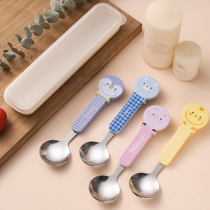 Bộ muỗng đũa cá nhân F1 hình thú siêu đáng yêu chống dính cho bé